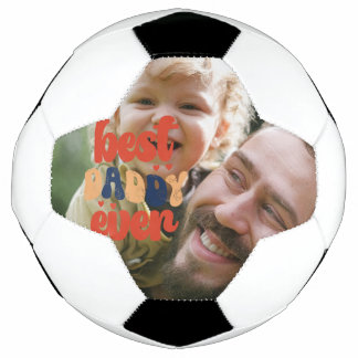 Best Daddy Ever Retro Personalised Photo Soccer Ball