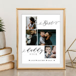 Best Daddy Ever Script | Father's Day Keepsake Poster<br><div class="desc">Send a beautiful personalised father's day gift to your dad that he'll cherish. Special personalised father's day family photo collage to display your special family photos and memories. Our design features a simple 4 photo collage grid design with "Best Daddy Ever" designed in a beautiful handwritten black script style &...</div>