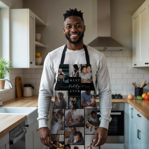 Best Daddy Ever Script Fathers Day Photo Collage Apron