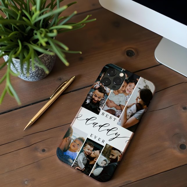 Best Daddy Ever Script Father's Day Photo Collage Case-Mate iPhone Case (Best Daddy Ever Script Father's Day Photo Collage Case-Mate iPhone Case)