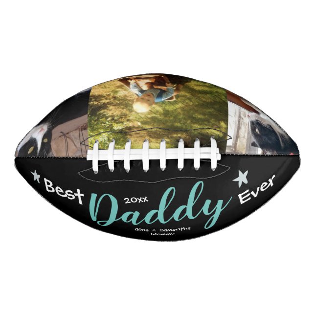 Best Daddy Ever Three Photo Football (Front)