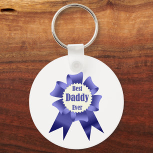 Best Daddy Ever winner award ribbon for Father Key Ring