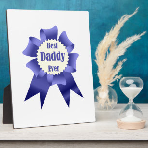 Best Daddy Ever winner award ribbon for Father Plaque