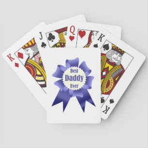 Best Daddy Ever winner award ribbon for Father Playing Cards