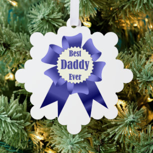 Best Daddy Ever winner award ribbon for Father Tree Decoration Card