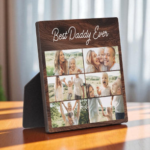 Best Daddy Ever Wood Father's Day 6 Photo Collage  Plaque