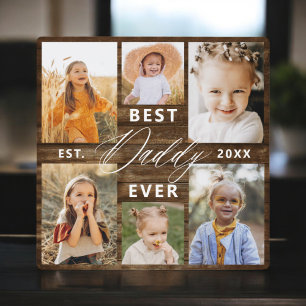 Best Daddy Ever - Wood Father's Day Photo Collage Plaque