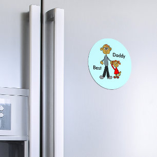 Best Daddy Father's Day Father Daughter Cartoon Magnet