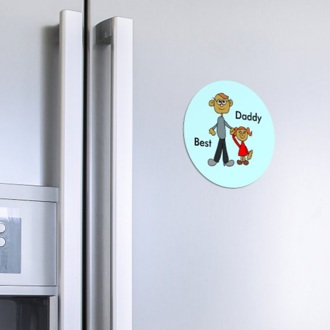 Best Daddy Father's Day Father Daughter Cartoon Magnet (Creator Uploaded)