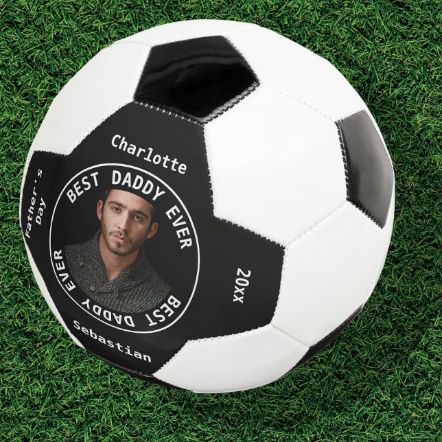 Best Daddy Fathers Day Photo Personalised Soccer Ball (Creator Uploaded)