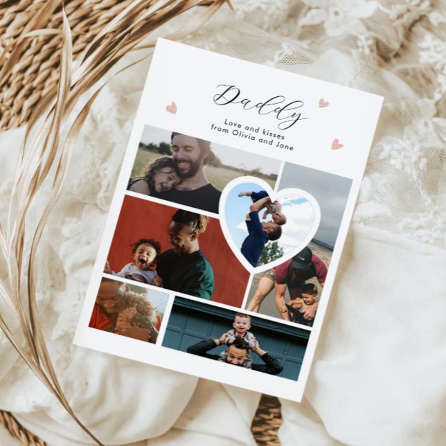 Best Daddy Gift 6 Photo Collage Love Postcard (Creator Uploaded)