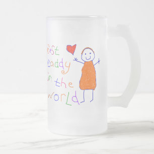 Best Daddy in the World Frosted Glass Beer Mug