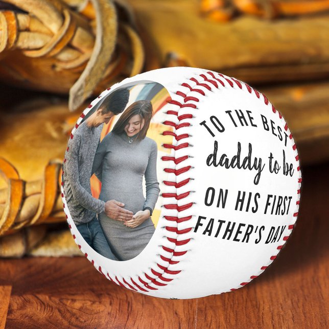 Best Daddy to Be 2 Photo First Father's Day Baseball (Creator Uploaded)