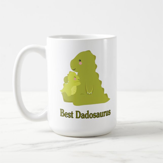 Best Dadosaurus Fathers Dad Mug (Left)