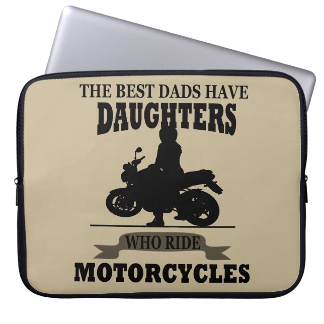 Best dads daughter ride motorcycle laptop sleeve (Front)