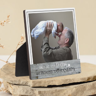 Best Dads Get Promoted To Grandpa Photo Wood Plaque