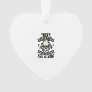 Best Dads Have Tattoos and Beards Skull Shirt_1 Ornament