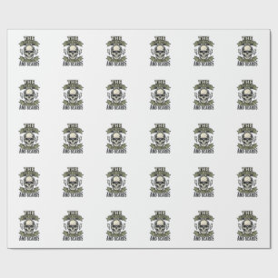 Best Dads Have Tattoos and Beards Skull Shirt_1 Wrapping Paper