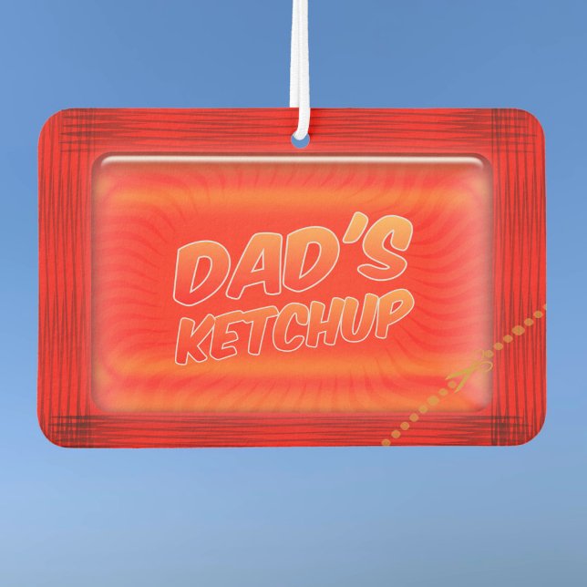 Best Dad's Ketchup Funny Red Car Air Freshener (Ingredients - the best dad ever. Fun air freshener for your dad if he loves ketchup)