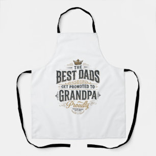 Best Dads Promoted to Grandpa Vintage Shirt Design Apron