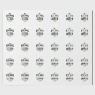 Best Dads Promoted to Grandpa Vintage Shirt Design Wrapping Paper