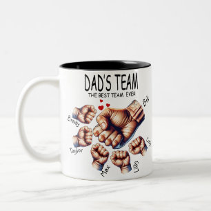Best Dad's Team Ever Custom Name Ceramic Two-Tone Coffee Mug