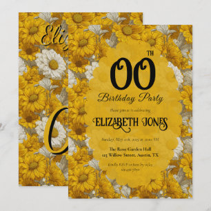 Best Daisy Fantasy Outdoor Birthday Yellow Invitation