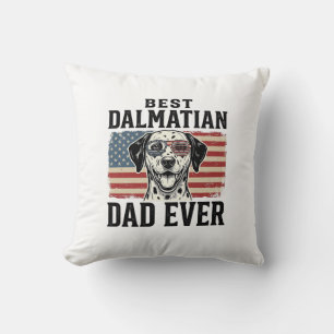 Best Dalmatian Dad Ever Patriotic Dog Shirt Design Cushion