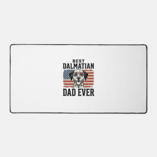 Best Dalmatian Dad Ever Patriotic Dog Shirt Design Desk Mat