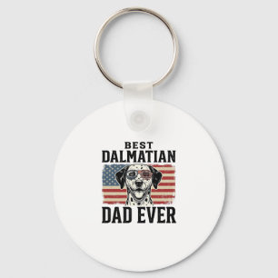 Best Dalmatian Dad Ever Patriotic Dog Shirt Design Key Ring