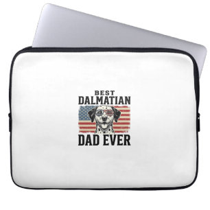 Best Dalmatian Dad Ever Patriotic Dog Shirt Design Laptop Sleeve