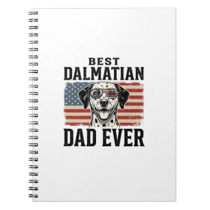 Best Dalmatian Dad Ever Patriotic Dog Shirt Design Notebook