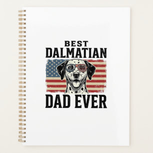 Best Dalmatian Dad Ever Patriotic Dog Shirt Design Planner