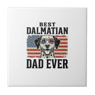 Best Dalmatian Dad Ever Patriotic Dog Shirt Design Tile