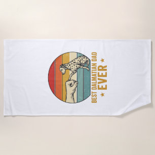 Best Dalmatian Dad Ever Vintage Fist Bump Shirt_1 Beach Towel