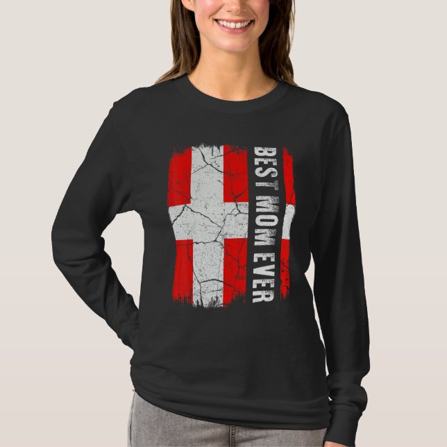 Best Danish Mom Ever Denmark Flag Mother's Day T-Shirt (Front)