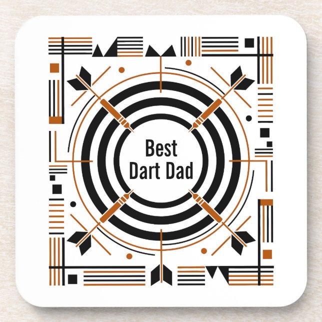 Best Dart Dad – Happy Father’s Day Coaster (Front)