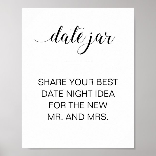 Best Date Idea For Newlyweds Wedding Sign (Front)
