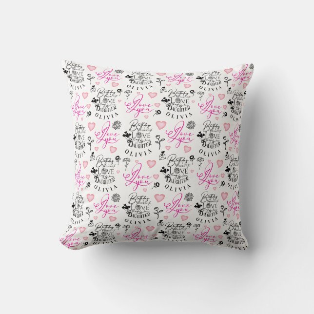 Best Daughter Birthday Custom Text Cushion (Front)