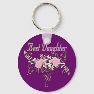 Best Daughter Swirling Hearts Gifts Key Ring