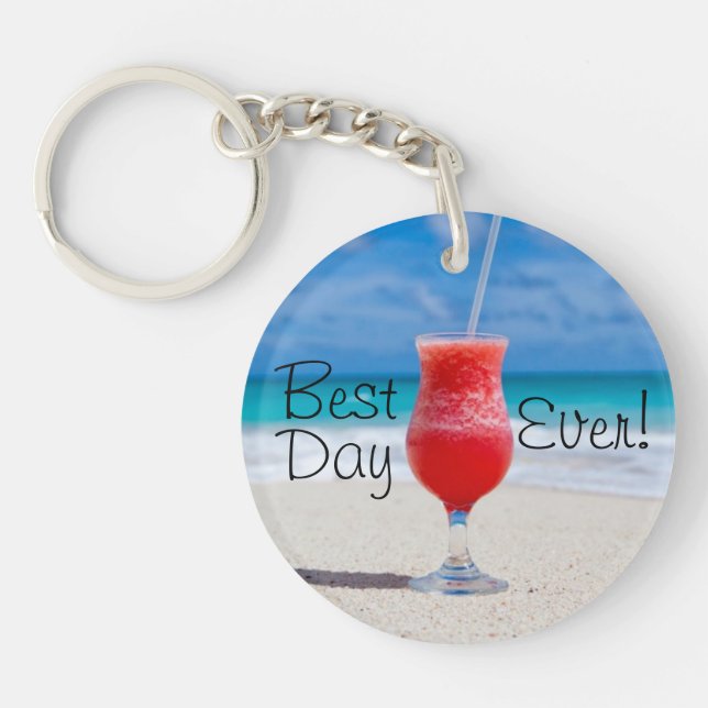 Best Day Beach Key Ring (Front)