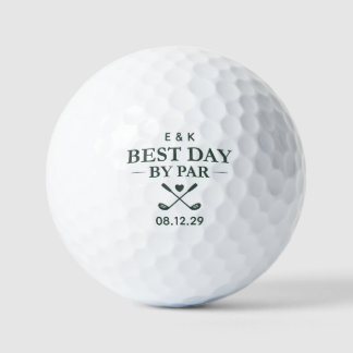 Best Day by Par Elegant Personalized Wedding Golf Balls