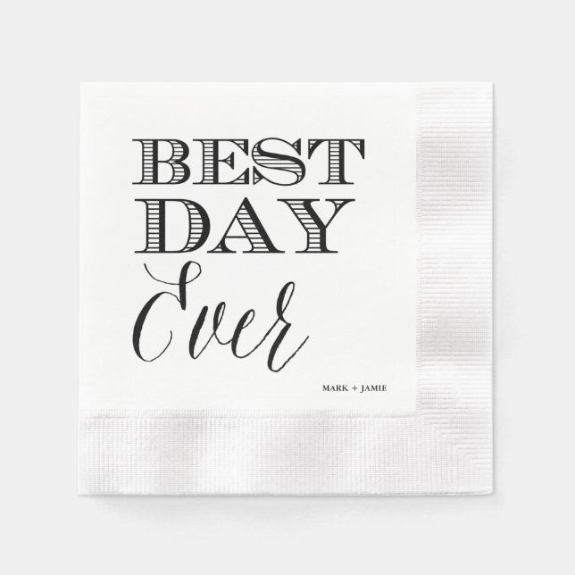 BEST DAY EVER cocktail napkin (Front)