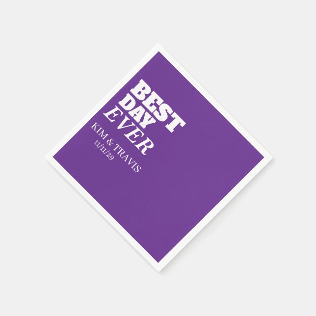 BEST DAY EVER CUSTOMIZED NAME & TEXT WEDDING  NAPKIN (Corner)