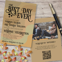 Best Day Ever Earthtone QR Code & Photo Wedding