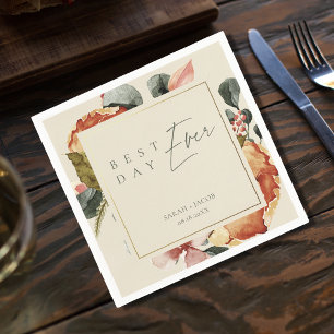 Best Day Ever Elegant Garden Wedding Napkin