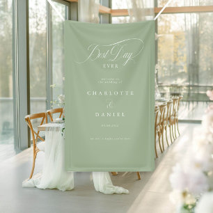 BEST DAY EVER!  Elegant, Green Wedding Banner