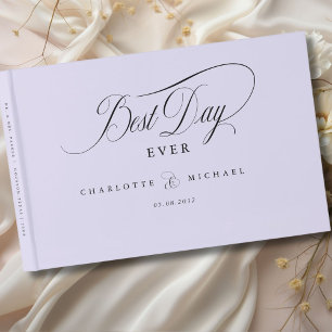 BEST DAY EVER! Elegant, Light-Purple, Wedding Guest Book