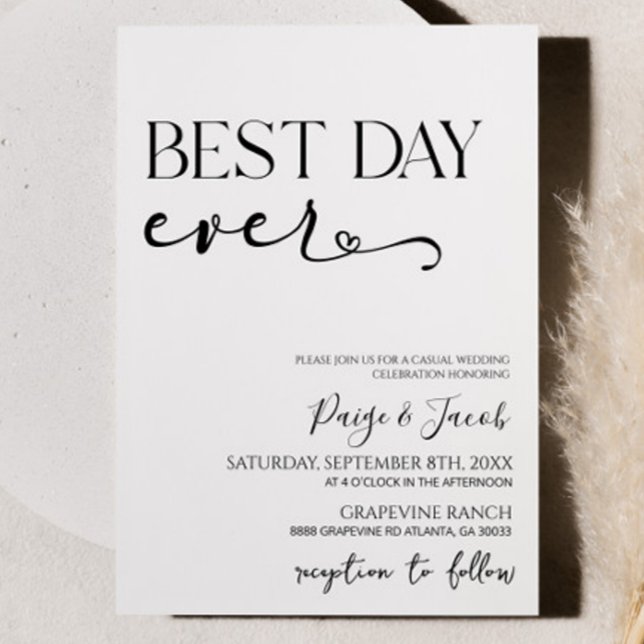 Best Day Ever Elegant Minimalist Casual Wedding Invitation (Creator Uploaded)