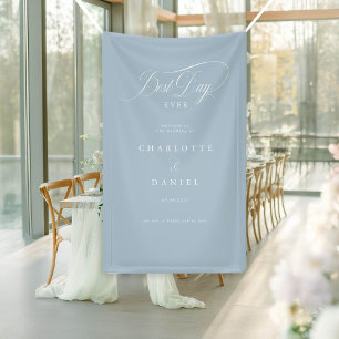BEST DAY EVER!  Elegant,Powder Blue Wedding Banner